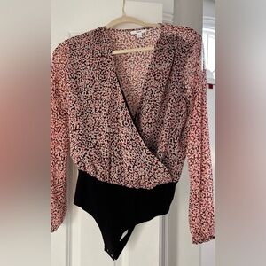 Bar III shear long sleeve bodysuit.